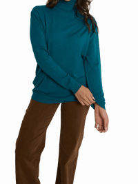 NEW - chandail col roulé manche longue bleu sarcelle