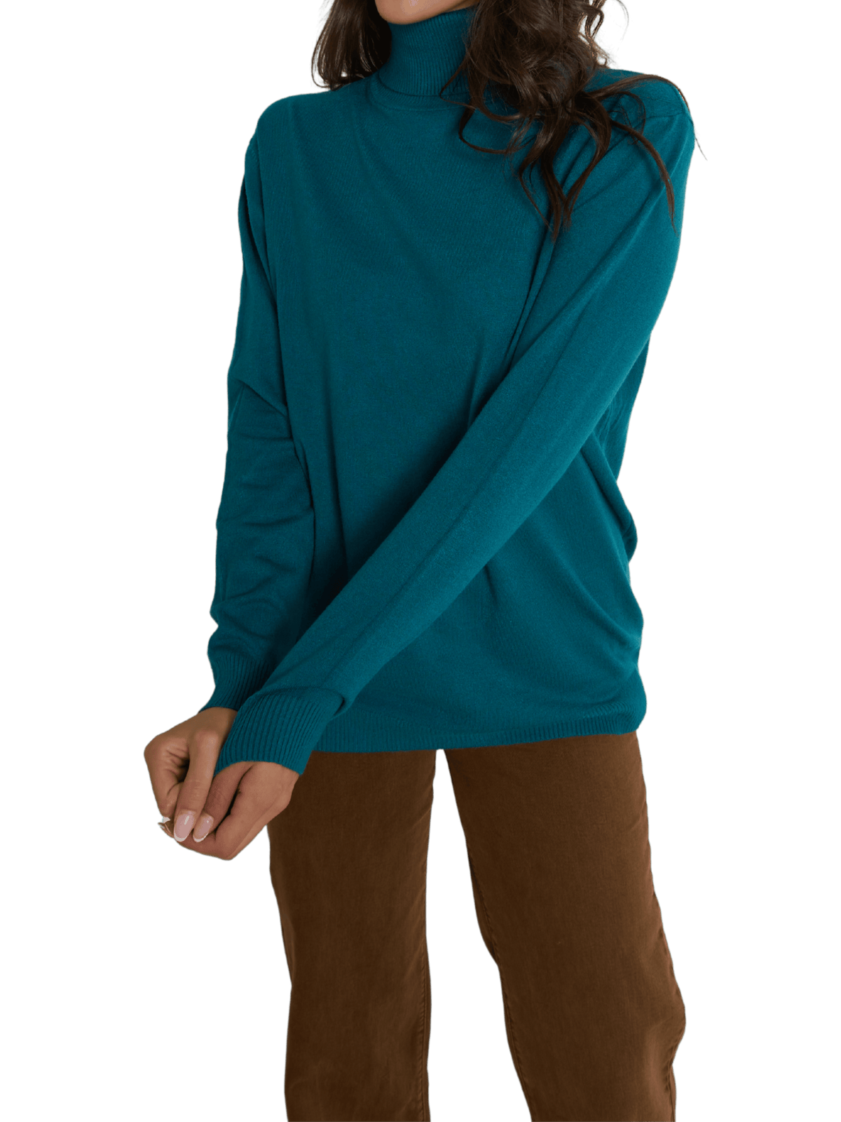 NEW - chandail col roulé manche longue bleu sarcelle