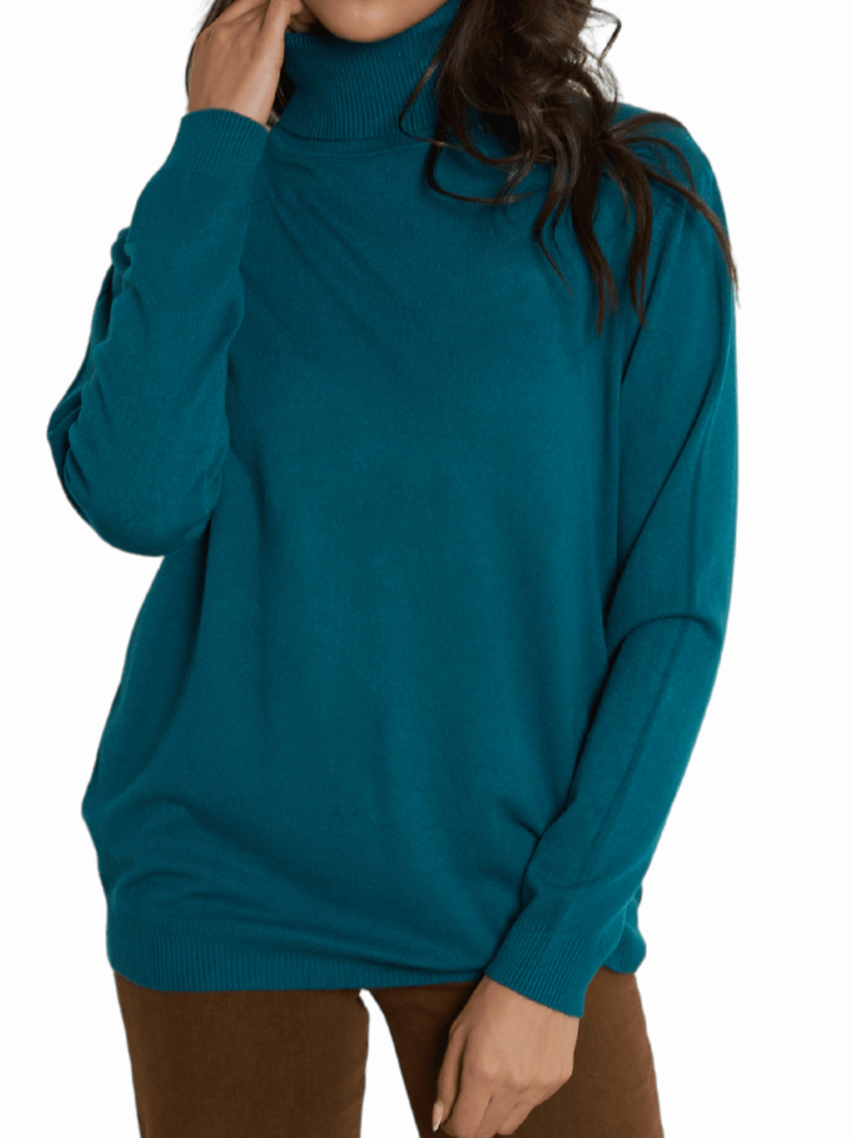 NEW - chandail col roulé manche longue bleu sarcelle