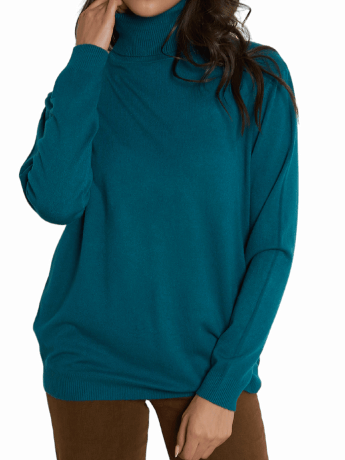 NEW - chandail col roulé manche longue bleu sarcelle