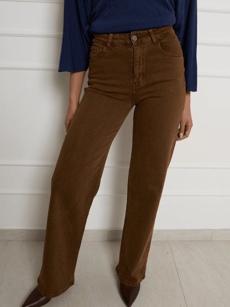 NEW - Jeans camel à jambe large