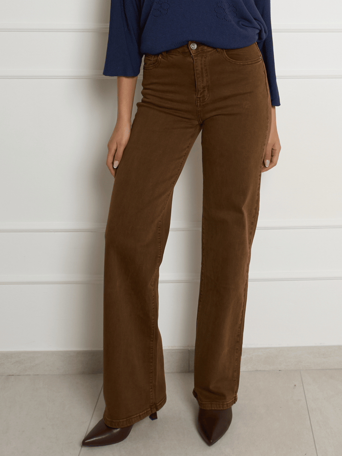 NEW - Jeans camel à jambe large