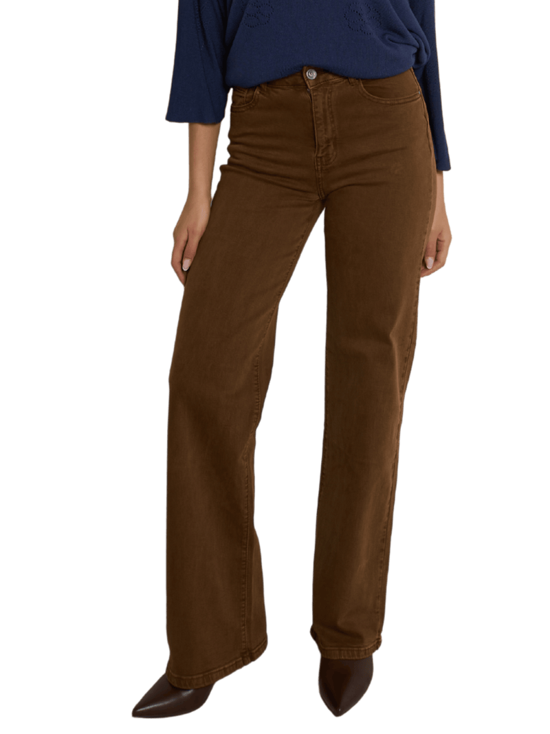 NEW - Jeans camel à jambe large