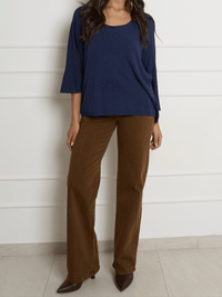 NEW - Jeans camel à jambe large