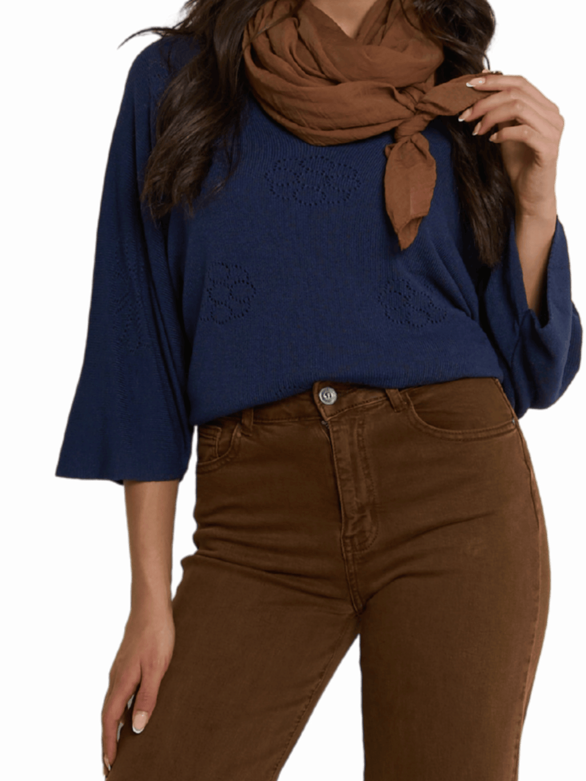 NEW - Chandail navy à motifs floraux