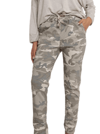 NEW - Pantalon beige avec imprimé militaire