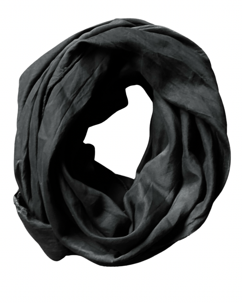 Foulard noir 20% soie pour femme.