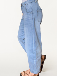 Jeans baggy bleu délavé 7/8