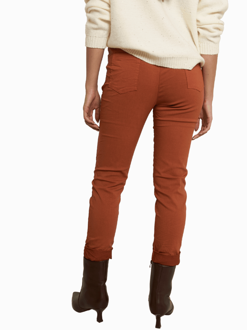 NEW - Pantalon orange brique à taille élastique avec cordon
