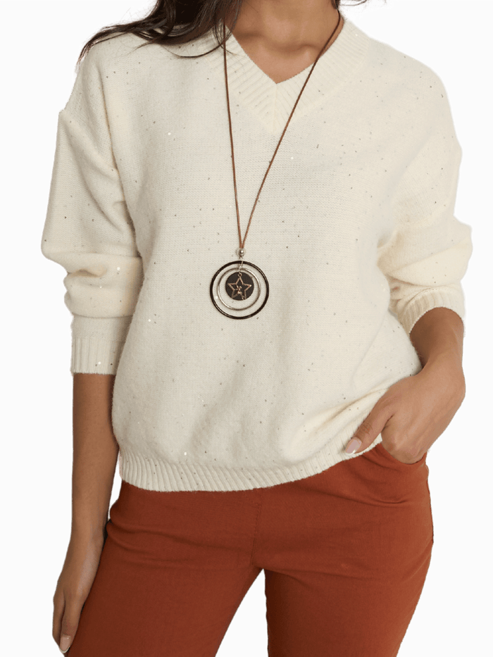 NEW - chandail blanc crème en tricot