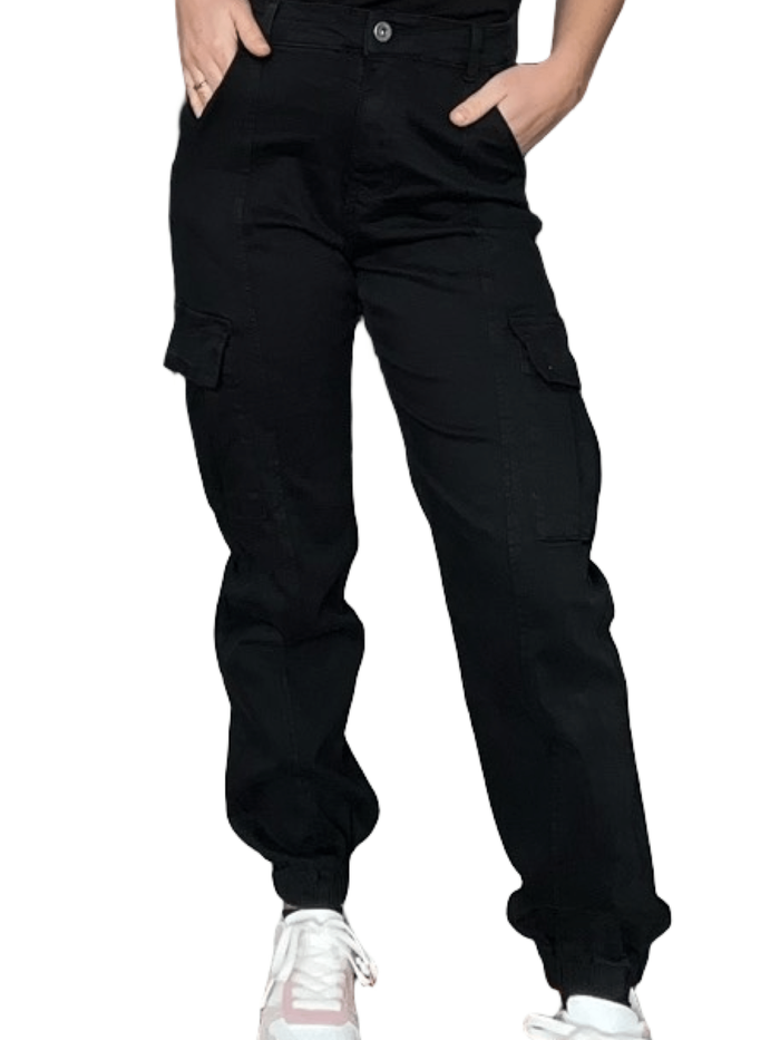 Pantalon noir cargo