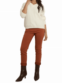 NEW - Pantalon orange brique à taille élastique avec cordon