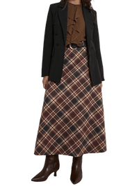 NEW - Blouse marron boutonnée avec volants sur le devant