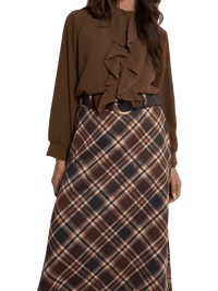 NEW - Jupe longue à carreaux Burberry avec ceinture