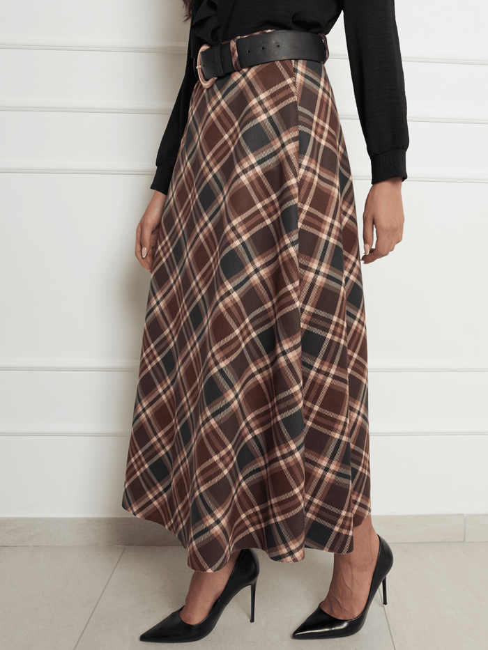 NEW - Jupe longue à carreaux Burberry avec ceinture