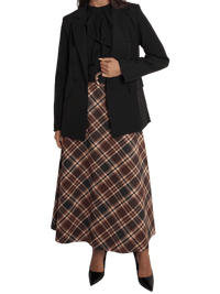 NEW - Blouse noire boutonnée avec volants sur le devant
