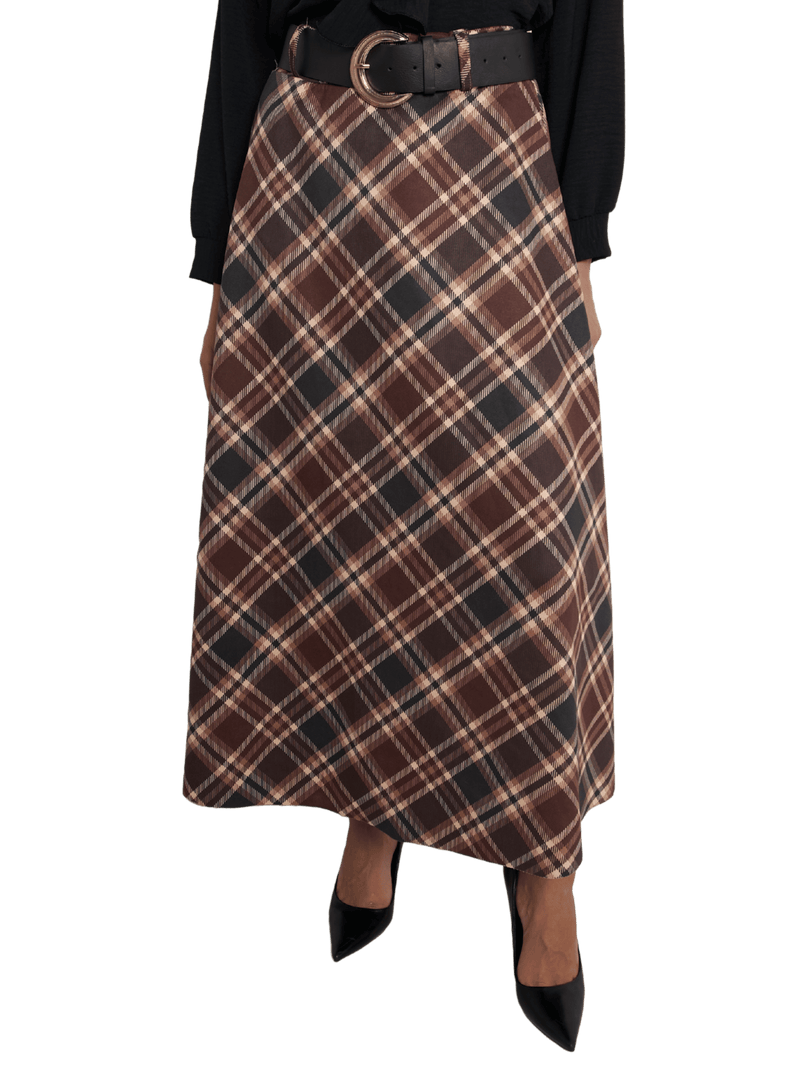 NEW - Jupe longue à carreaux Burberry avec ceinture