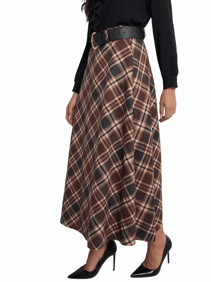 NEW - Jupe longue à carreaux Burberry avec ceinture