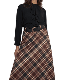 NEW - Jupe longue à carreaux Burberry avec ceinture