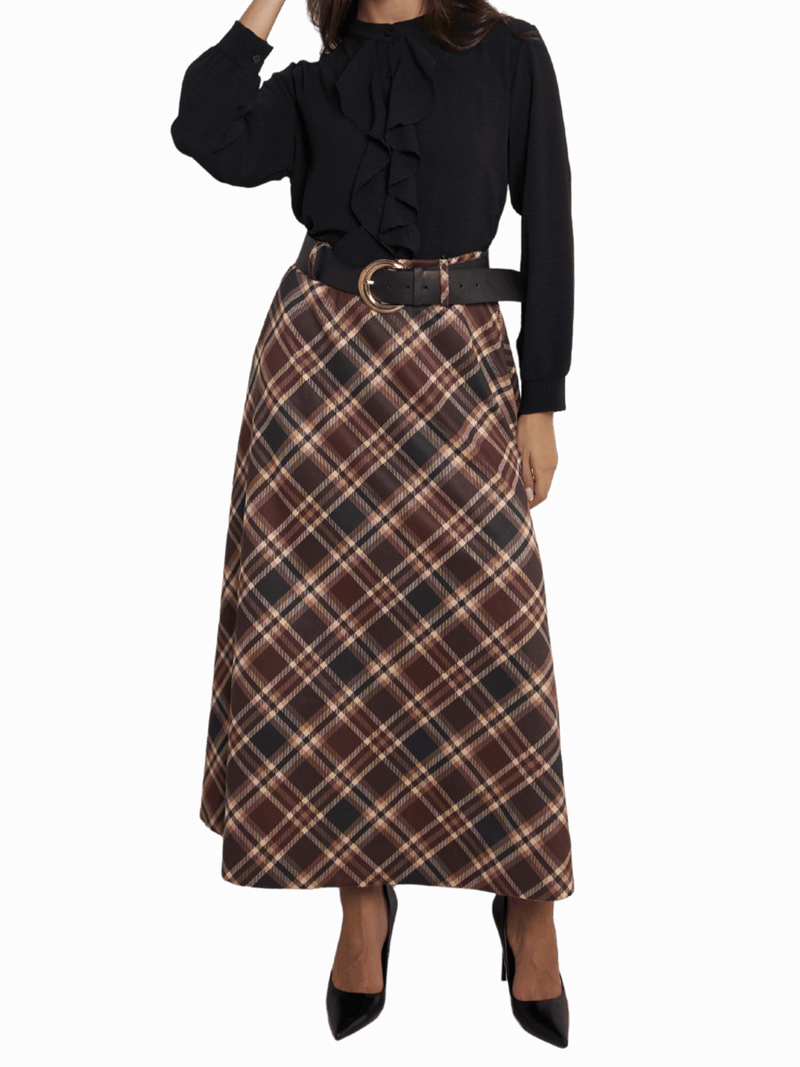 NEW - Blouse noire boutonnée avec volants sur le devant