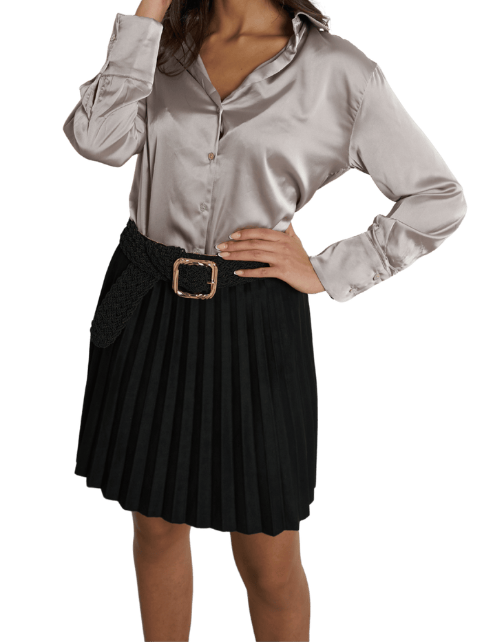 NEW - Jupe plissée noir uni