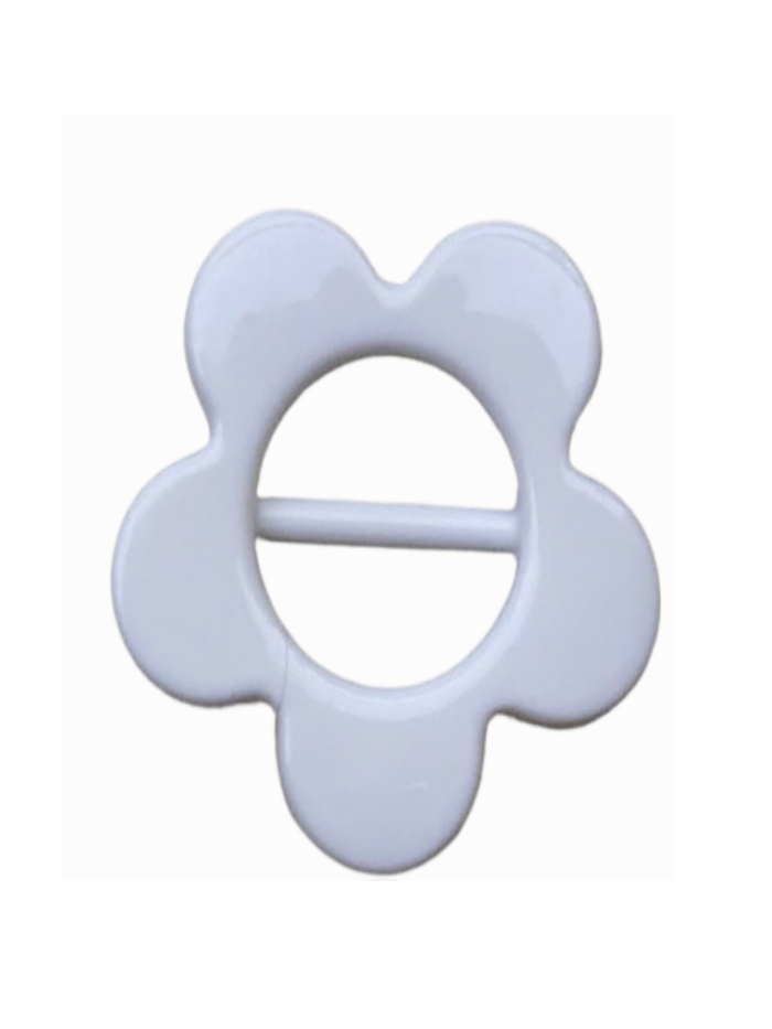 Boucle d’ajustement blanche en forme de fleur