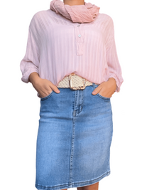 Blouse rose à manche 3/4