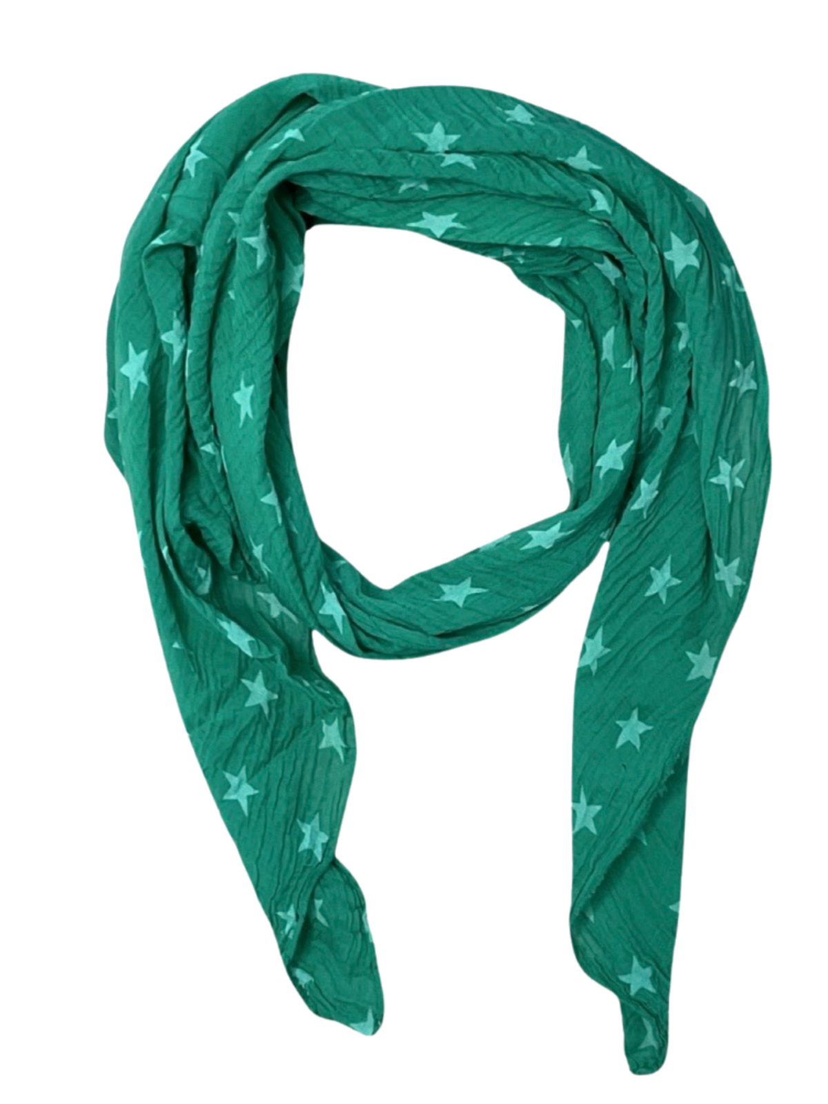 Foulard léger vert à motifs d'étoiles 20% soie