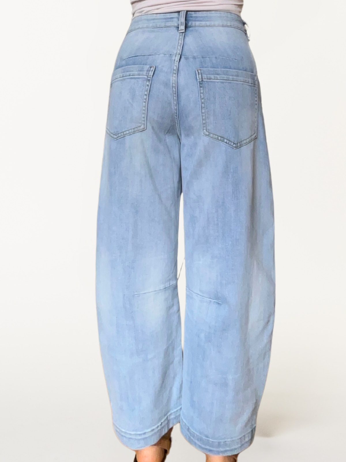 Jeans baggy bleu délavé 7/8