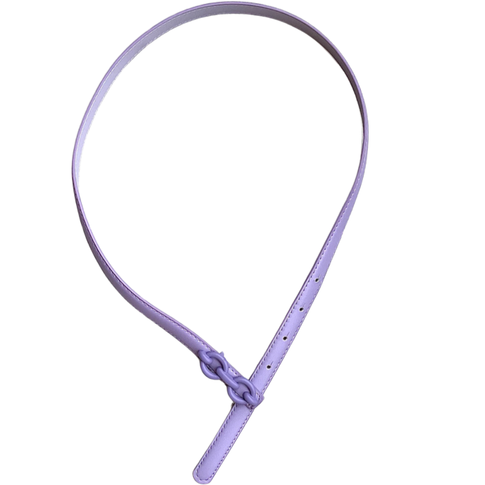 Ceinture étroite lilas 1 cm de largeur en cuir vegan