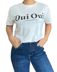 T-shirt blanc Oui Oui Mademoiselle