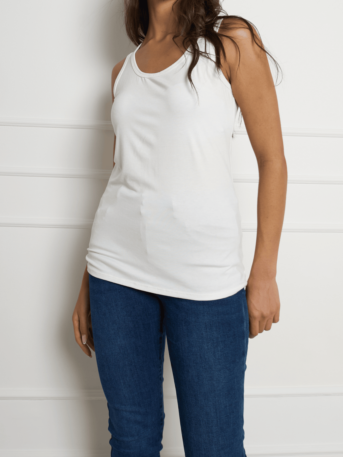 Camisole blanc crème unie