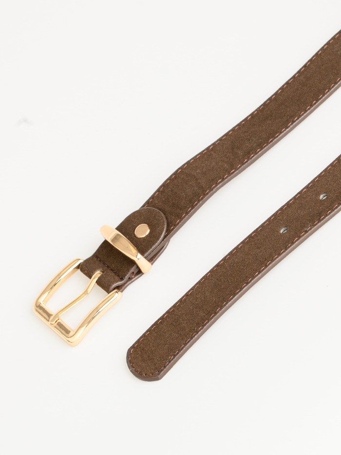 NEW - Ceinture brune en suède avec boucle dorée