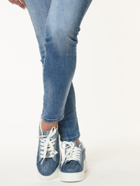 Sneaker bleu en paille à plateforme