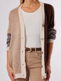 NEW - Veste beige et brun en tricot
