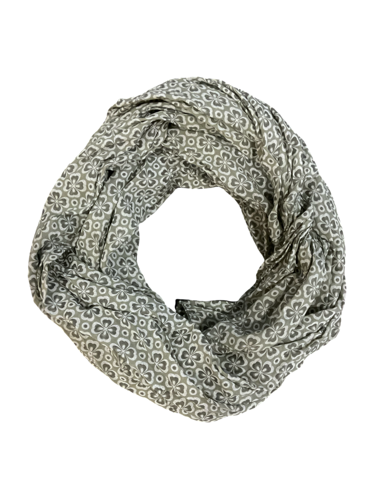 Foulard kaki à motifs de trèfles