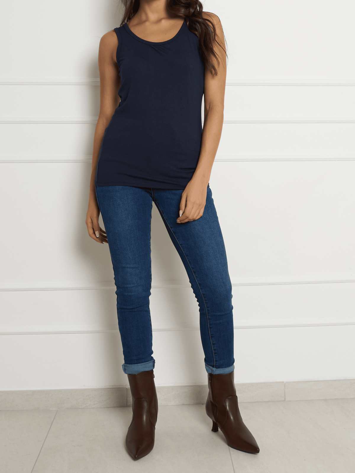 NEW - Camisole marine unie