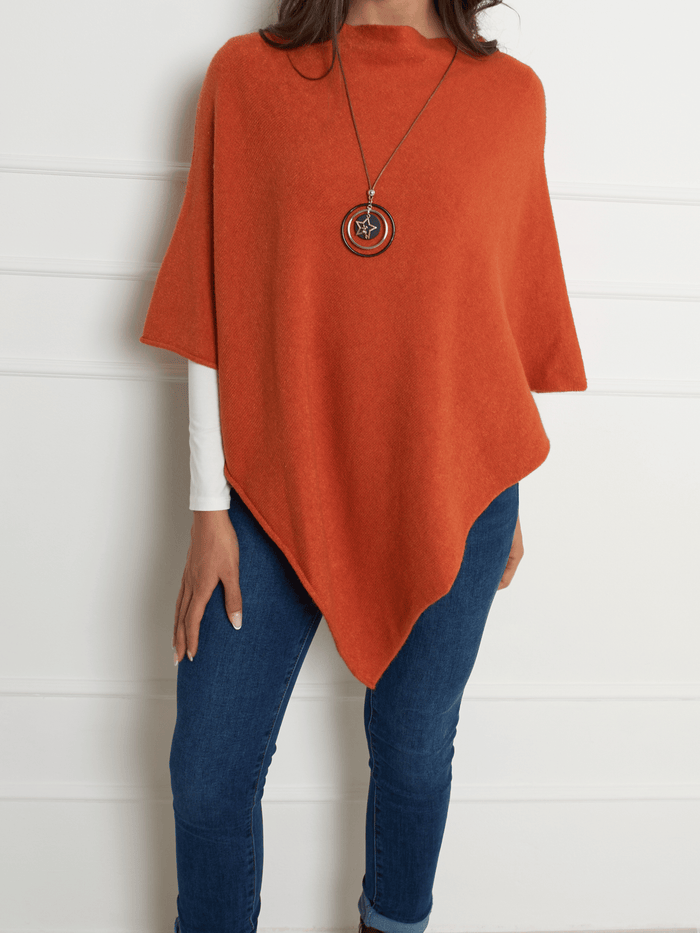 NEW - Poncho orange à col bateau
