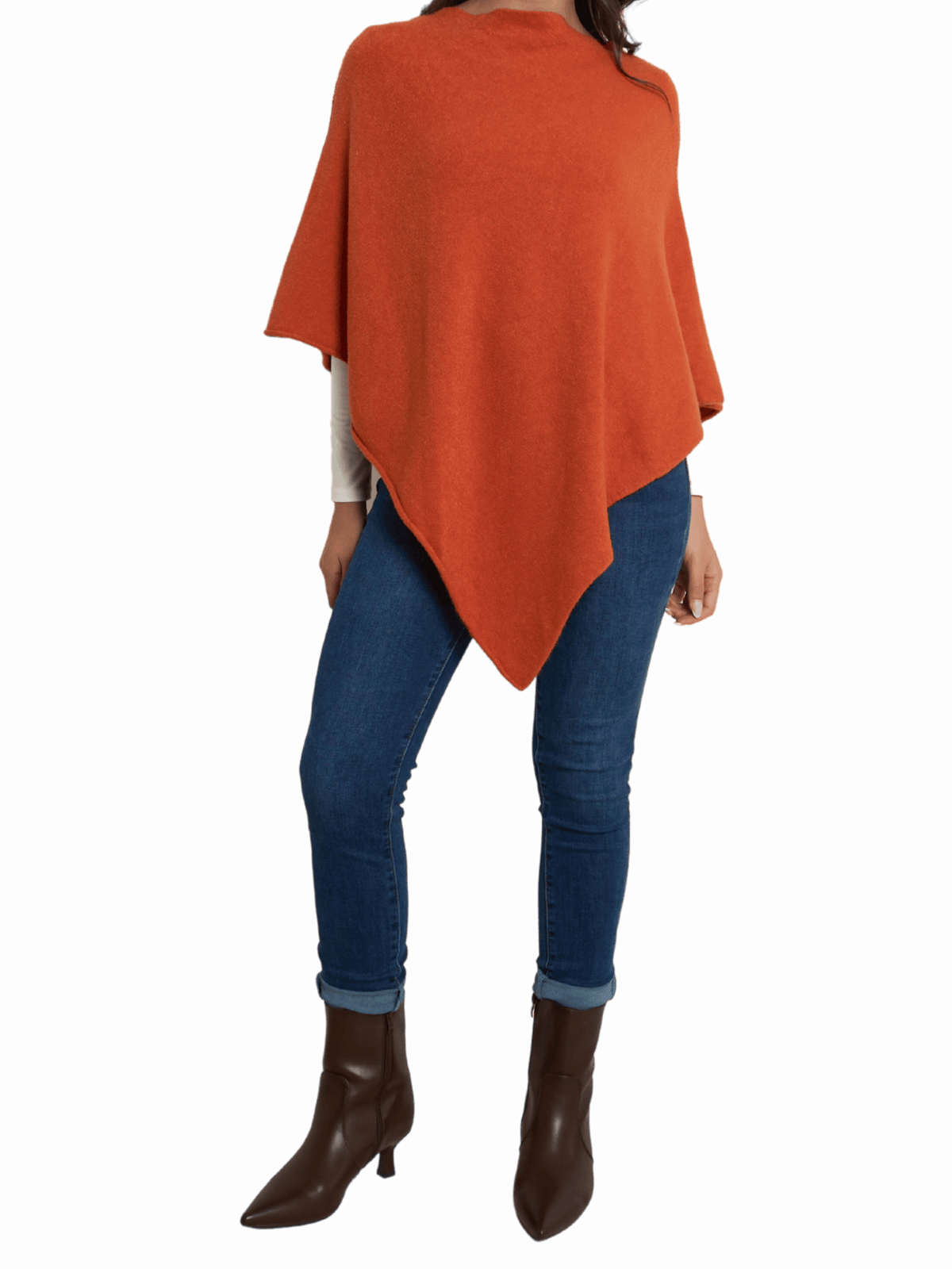 NEW - Poncho orange à col bateau