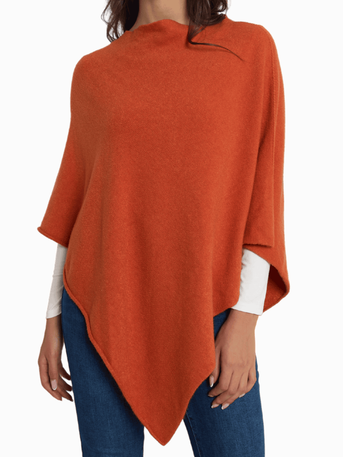 NEW - Poncho orange à col bateau