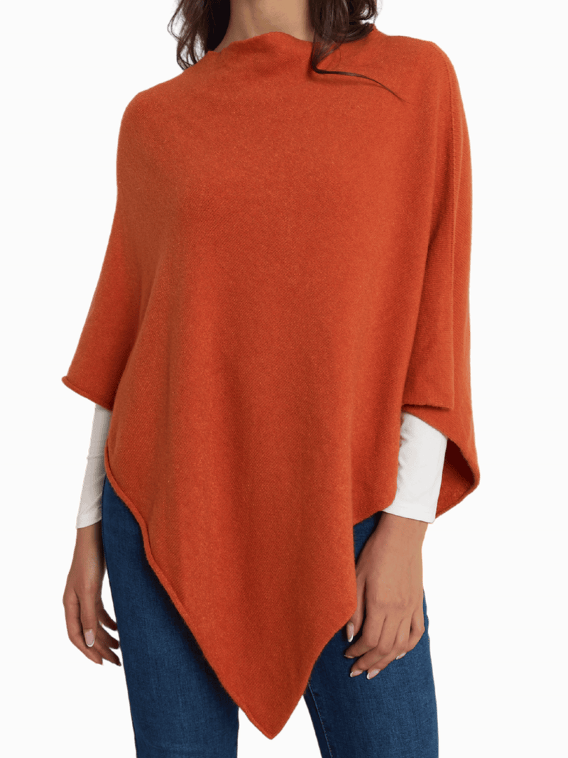 NEW - Poncho orange à col bateau