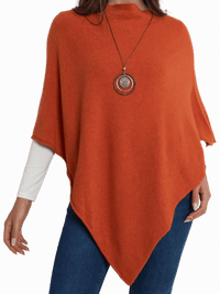 NEW - Poncho orange à col bateau