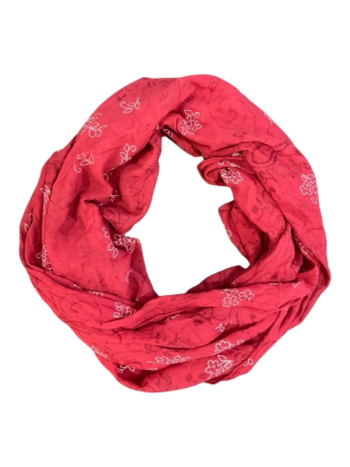 Foulard bourgogne avec imprimé floral