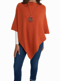 NEW - Poncho orange à col bateau