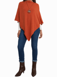 NEW - Poncho orange à col bateau