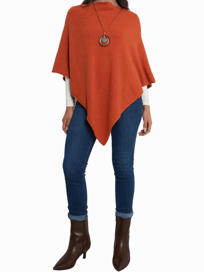 NEW - Poncho orange à col bateau