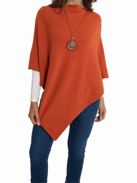 NEW - Poncho orange à col bateau