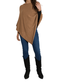 NEW - Poncho camel à col bateau