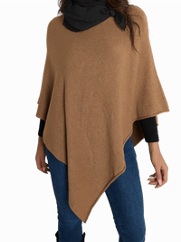 NEW - Poncho camel à col bateau