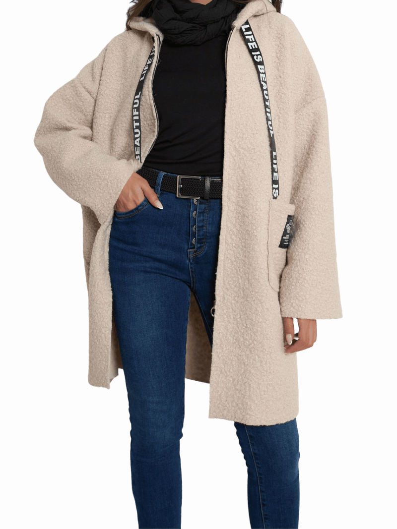 NEW - Manteau beige effet mouton retourné